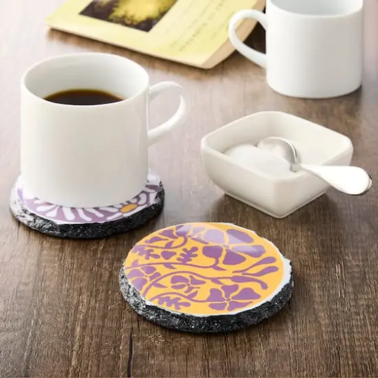 Round Slate Sublimation Coasters by Make Market&reg;, 2ct. {3}