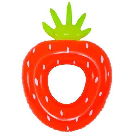 50" Red Strawberry Inflatable Pool Ring Float {1}