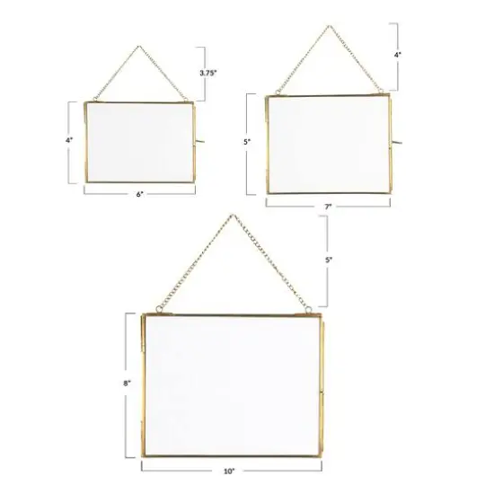 Hello Honey&reg; 3 Pack Gold Brass Hanging Photo Frame {9}
