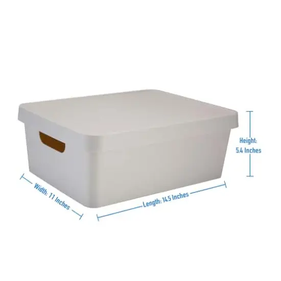 Simplify 14.5" Vinto Storage Box with Lid Ivory {6}