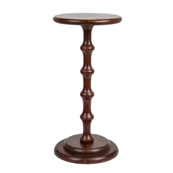 Hello Honey&reg; 25" Pedestal Cocktail Side Table Dark Chestnut {1}