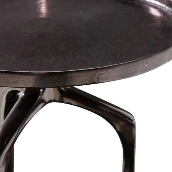 25" Black Aluminum Contemporary Accent Table {4}