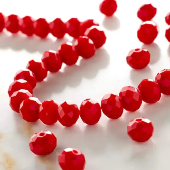 Red Faceted Glass Rondelle Beads, 8mm by Bead Landing&trade; {3}