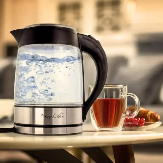 MegaChef 1.8L Glass Body & Stainless Steel Electric Tea Kettle {9}