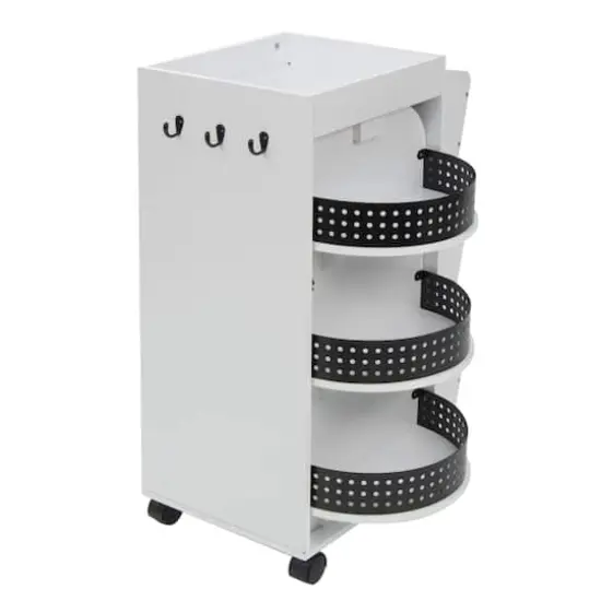 Studio Designs White & Black Swivel Mobile Organizer Cart {4}