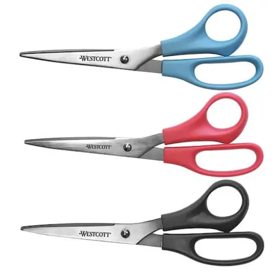 Westcott&reg; 8" Assorted Straight All Purpose Value Scissors, 3ct. {3}