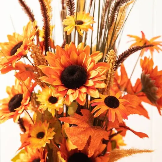 Glitzhome&reg; 39.75" Fall Sunflower Leaf Potted Tree {5}