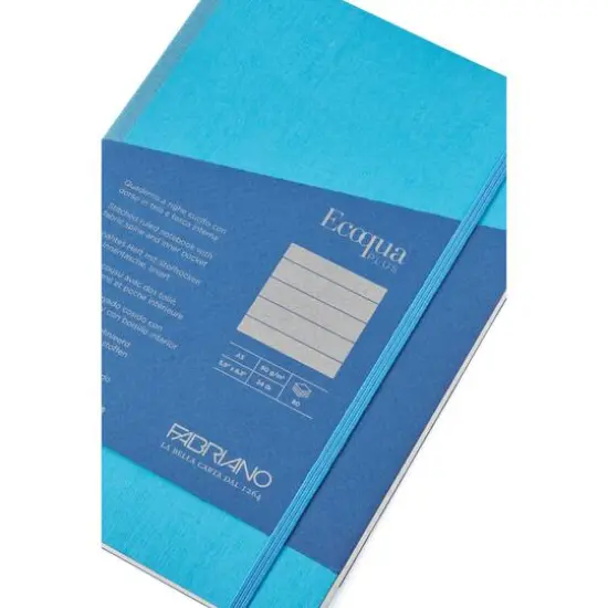 Fabriano® EcoQua Plus A5 Lined Fabric-Bound Notebook Turquoise {7}