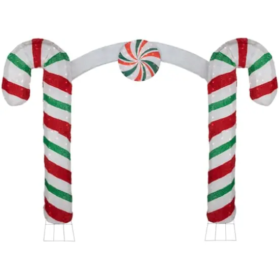 7ft. Lighted Double Candy Cane Archway Outdoor Christmas Decoration {1}