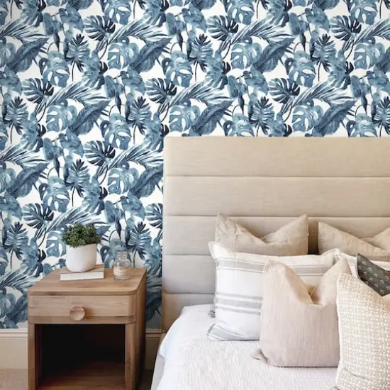 Tommy Bahama Falling Fronds Peel & Stick Wallpaper Lapis {4}