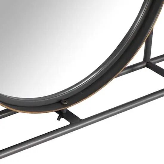 52" Gray Metal Modern Wall Mirror {5}