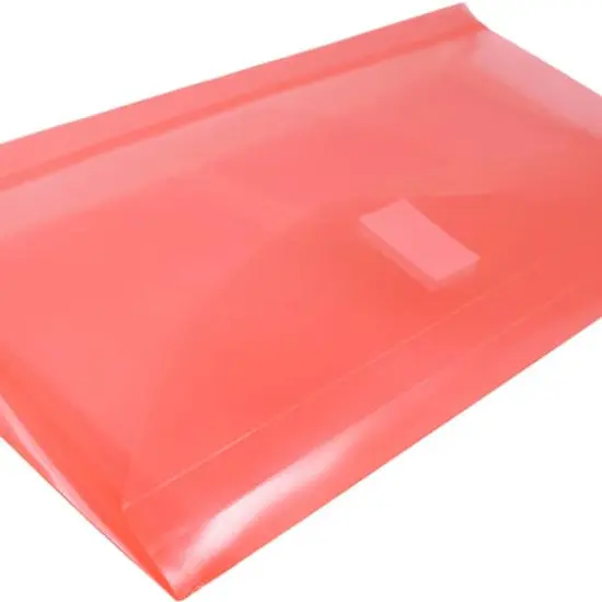 JAM Paper 5.25" x 10" Red PlaHook & Loop Closure Booklet Envelopes with 1.25" Expansion, 108ct. {3}