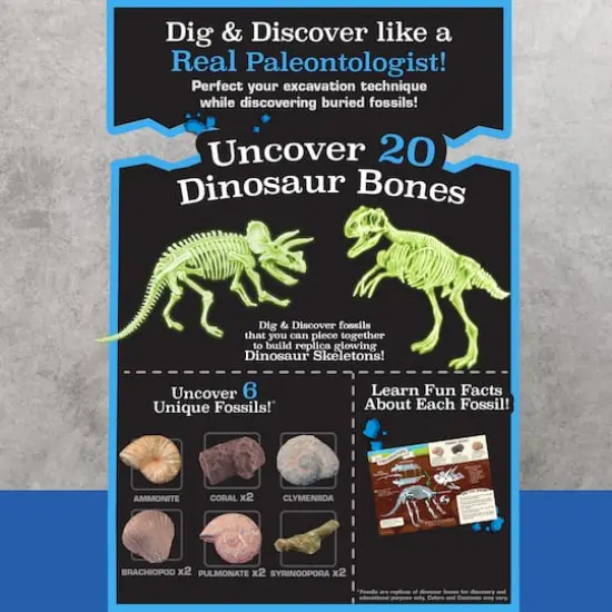 ArtSkills&reg; Epic Lab Dinosaur Fossil Dig Kit with Glow in the Dark Dino Skeletons {3}