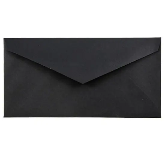 JAM Paper 3.875" x 7.5" Monarch Premium Envelopes, 50ct. Black Linen {1}
