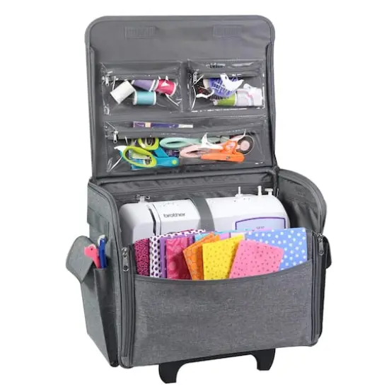 Everything Mary Heather Gray Sewing Machine Rolling Case {3}