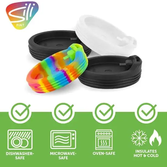 Silipint&reg; 8oz. Hippie Hops Silicone Travel Cup Lids, 4ct. {4}