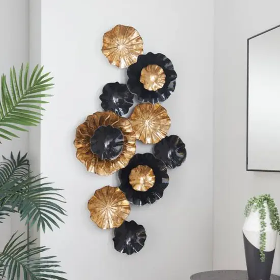 Gold Metal Contemporary Wall Decor, 24" x 46" x 4" {7}