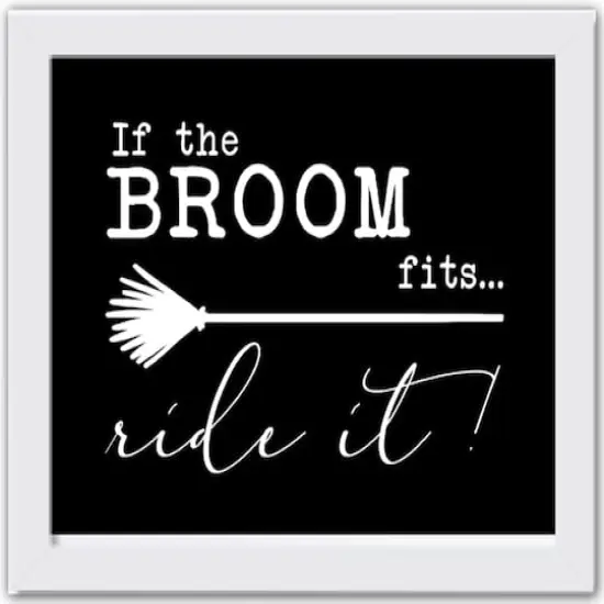 Broom Fits White Framed Print Wall Art {1}