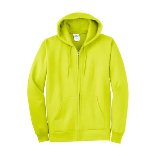 Port & Company&reg; Tall Essential Fleece Full-Zip Hooded Sweatshirt Safety Green {1}