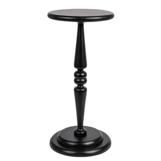 Hello Honey&reg; 25" Black Bishop Pedestal Cocktail Side Table {1}