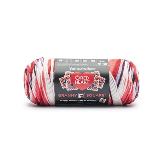 Red Heart&reg; All in One&trade; Granny Square&trade; Yarn White - Hot Stuff {1}
