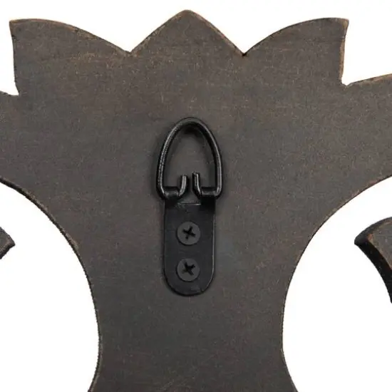 Hello Honey&reg; Walnut Round Carved Botanical Framed Wall Mirror {8}