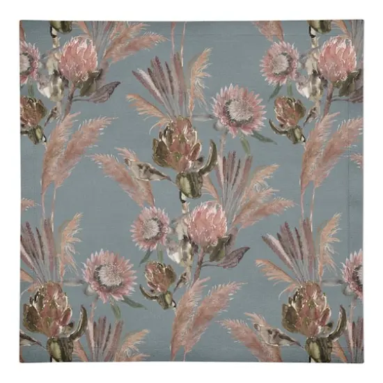 Protea Blooms Cotton Twill Napkin Blue {1}
