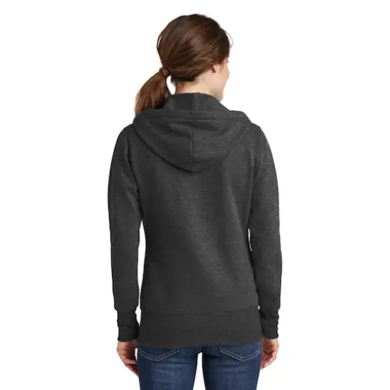Port & Company&reg; Ladies Core Fleece Full-Zip Hooded Sweatshirt Dark Heather Gray {5}