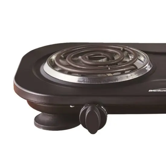 Brentwood Black 1,500 Watt Double Electric Burner {7}