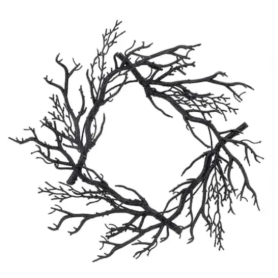 20" Black Glitter Twig Wreath by Ashland&reg; {1}