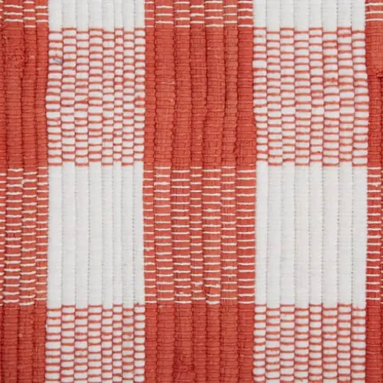 DII&reg; Buffalo Check Rag Rug, 26" x 40" Vintage Red and White {4}
