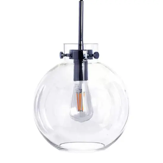 Hello Honey&reg; Robert Stevenson Lighting Marson 15" Clear Glass & Chrome Metal Ceiling Light {1}