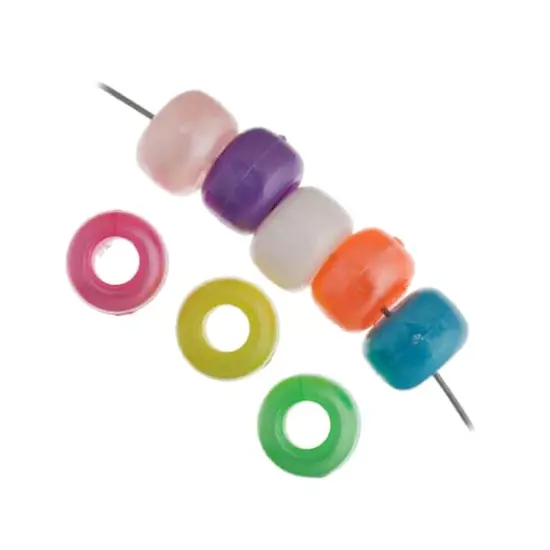 John Bead 9mm Plastic Pony Beads, 1,000ct. Assorted Pearl {5}