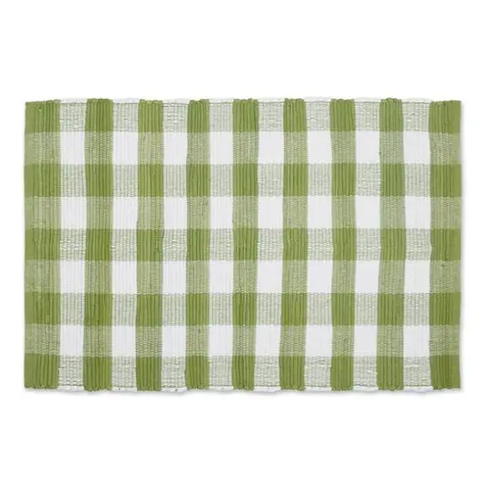 DII&reg; Buffalo Check Rag Rug, 26" x 40" Antique Green and White {1}