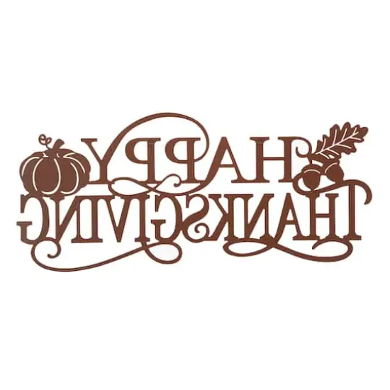 Glitzhome&reg; 24" Metal Happy Thanksgiving Wall D&eacute;cor {5}