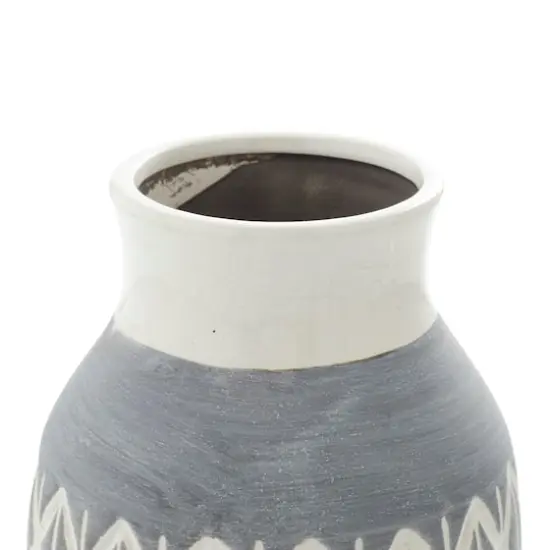 13" White Ceramic Coastal Style Vase {5}