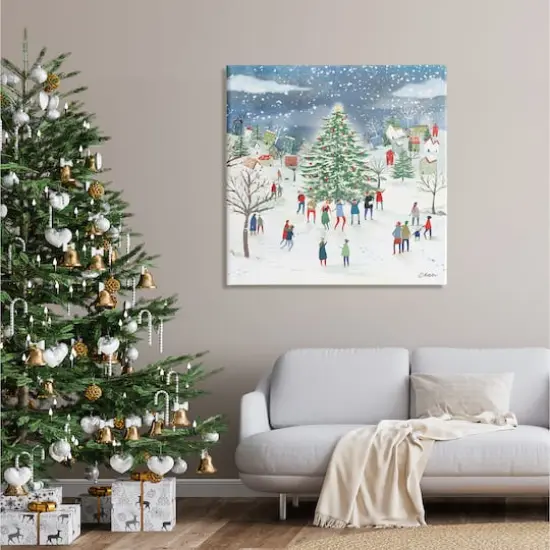 Stupell Industries Town Christmas Tree Celebration Canvas Wall Art {3}