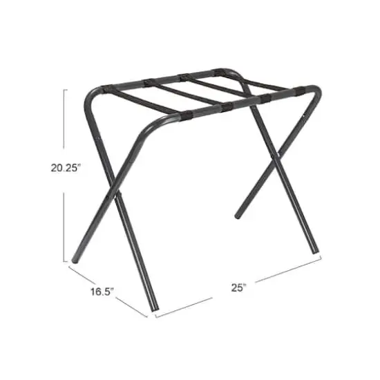 Household Essentials Gray Frame with Black Straps Luggage Rack {4}