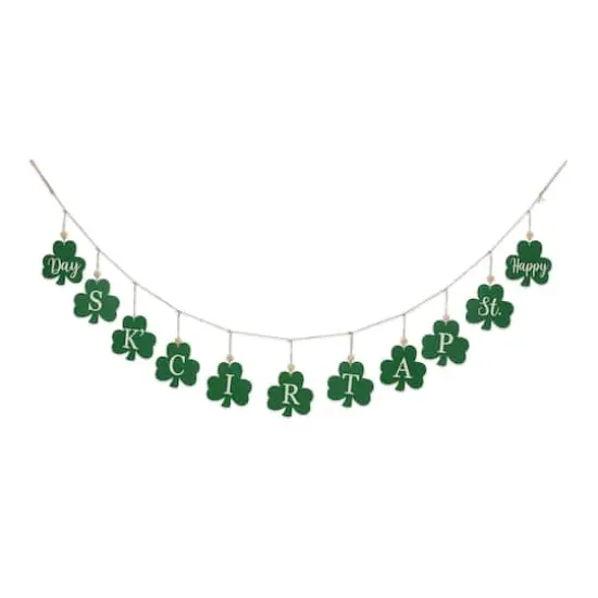 Glitzhome&reg; St. Patrick's Metal Shamrocks Garland {1}