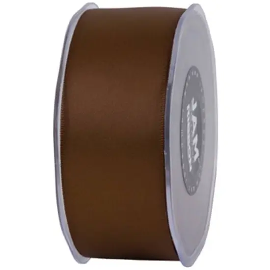 JAM Paper 1.5" x 25yd. Double Faced Satin Ribbon Chocolate Brown {6}