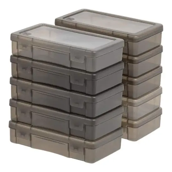IRIS® Small Translucent Gray Snap-Tight Lid Supply Organizers, 10ct. {9}