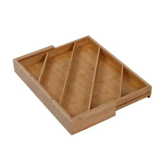 Honey Can Do 8-Compartment Bamboo Diagonal Drawer Organizer {5}