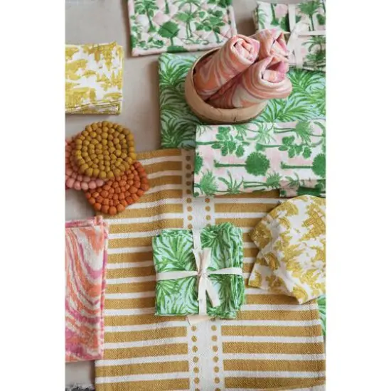 Hello Honey® Pink Tones Handmade Wool Felt Ball Coaster Set {6}