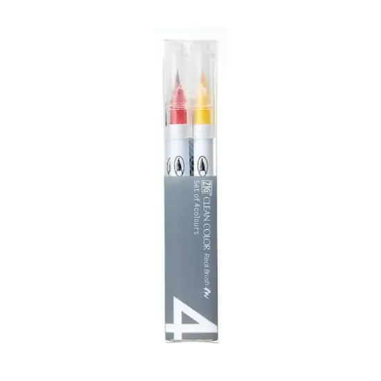 Kuretake Zig&reg; Clean Color Real Brush&trade; 4 Color Marker Set, Pure {1}