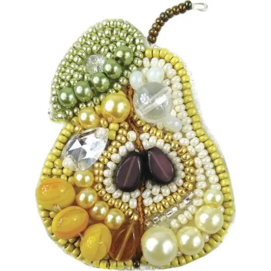 Crystal Art Beadwork Kit For Creating Brooch Pear {3}