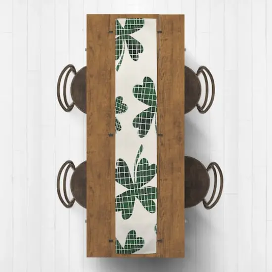 Large Clover Plaid Print Long 16" x 90" Cotton Twill Runner {3}