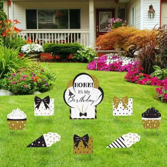 Kate Aspen&reg; Black & Gold Birthday Yard Sign Set {1}