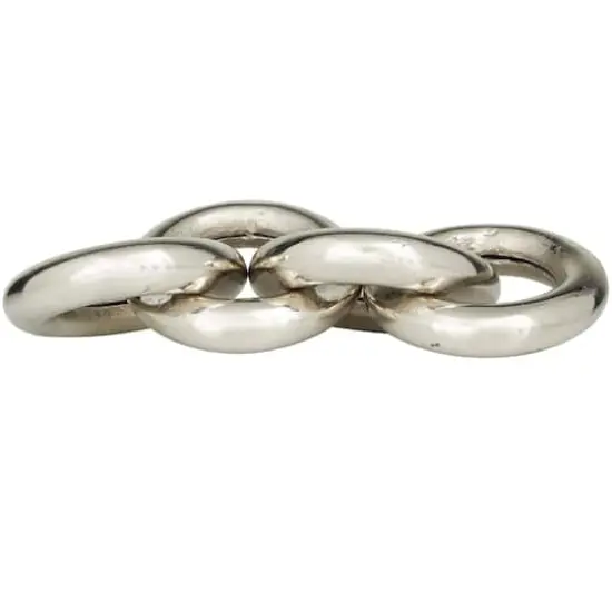 16" Aluminum Chain Sculpture Silver {6}