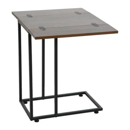 Household Essentials Jamestown Extendable C-Shaped End Table Walnut {8}