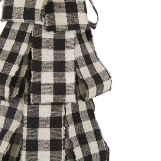 Glitzhome&reg; 17" Black & White Plaid Fabric Tabletop Tree {6}